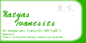 matyas ivancsits business card